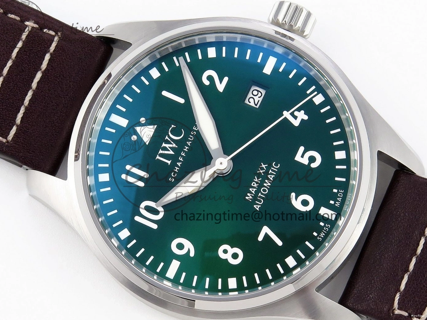 MIROTIME 0514 Pilot Mark XX IW328205 ZF 1:1 Best Edition Green Dial on Brown Leather Strap A UrbanStyle 7029